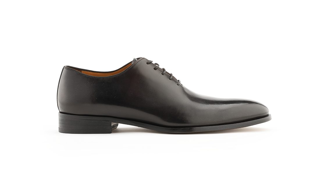 black wholecut oxford italian shoe