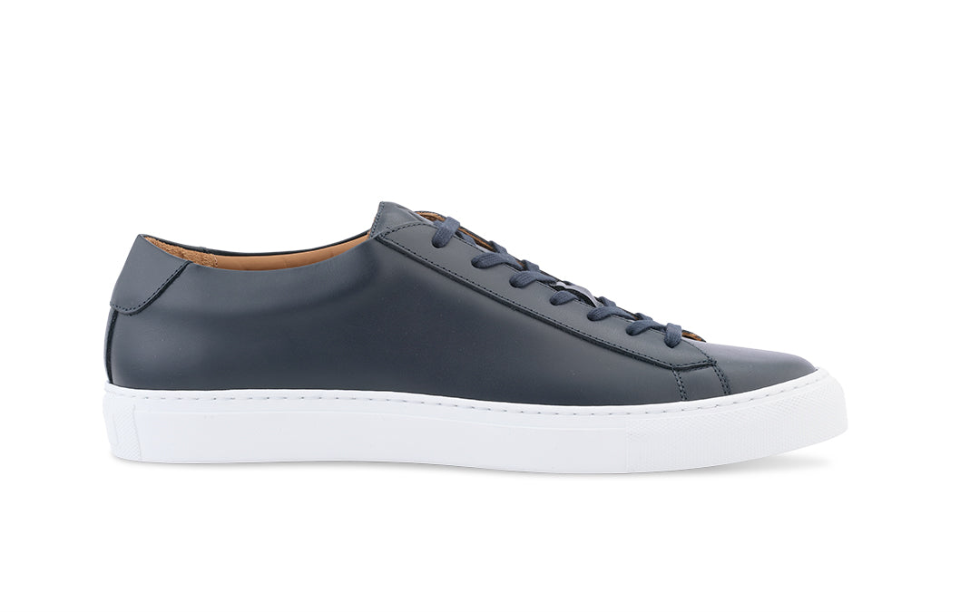 dress sneaker navy leather