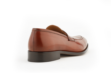brown antique leather italian loafer