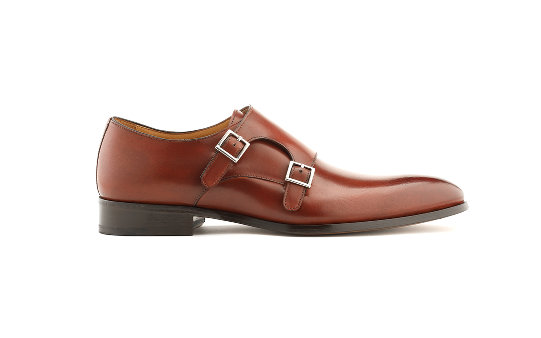 brandy antique italian monkstrap shoe