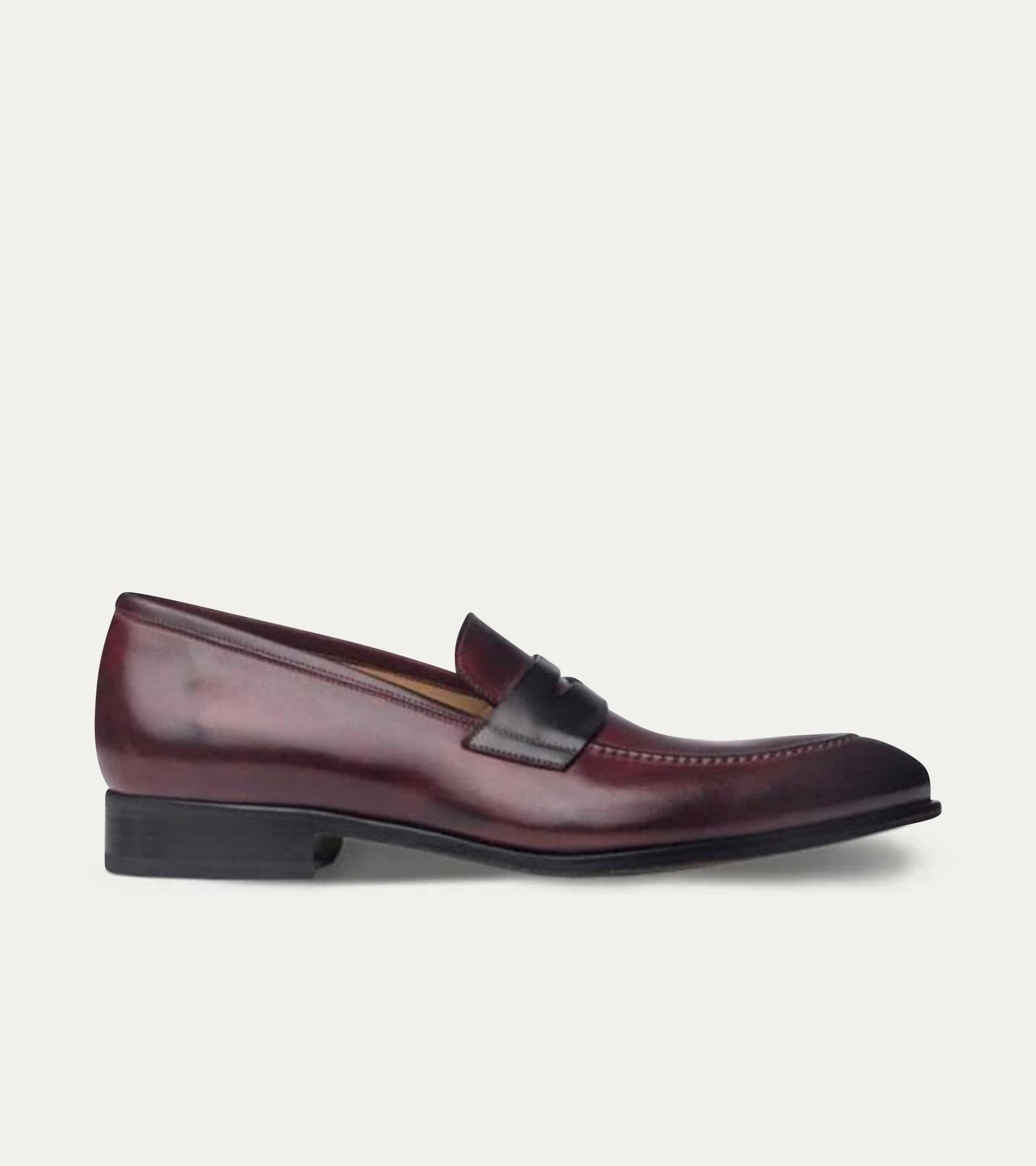 Dress Shoe Penny Loafer Diablo Antique & Dark Grey Leather D (Medium) / 11.5 Dress Shoe Penny Loafer Diablo Antique & Dark Grey Leather D (Medium) / 11.5