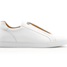 elastic slip on dress sneaker in white