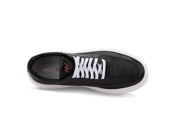 Lightweight Travel Sneaker in Black Leather - Ace Marks