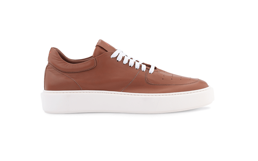 Lightweight Travel Sneaker in Brown Leather - Ace Marks