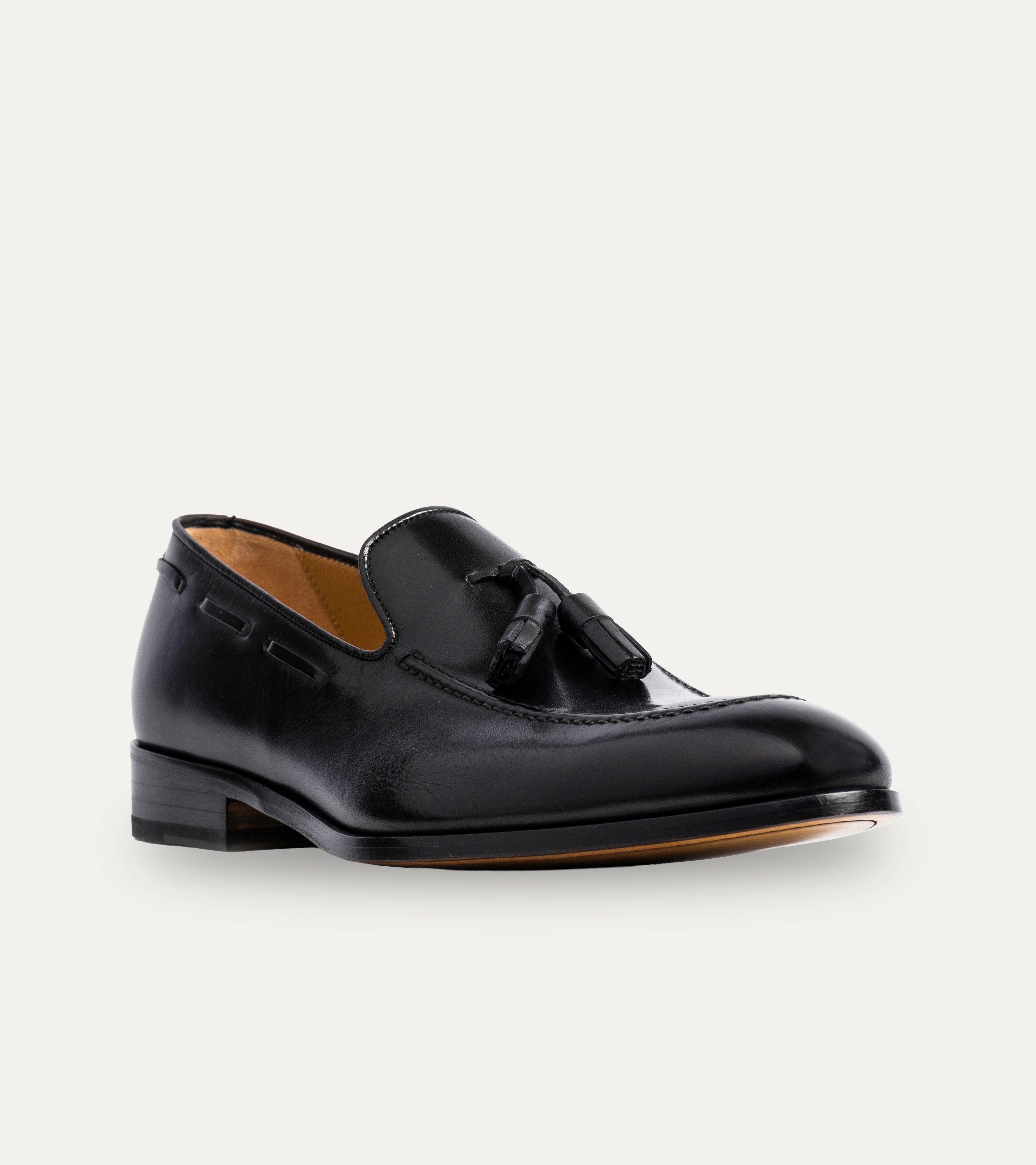 black loafer dress shoes Leather Penny Loafers - Portugal Faux Leather Upper Dress Shoe Tassel Loafer Black