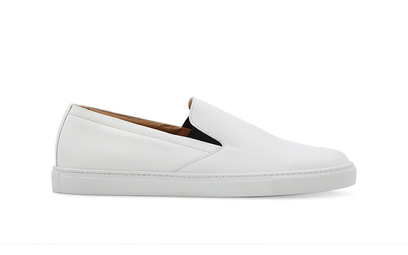 Slip On Sneaker In White Leather - Ace Marks