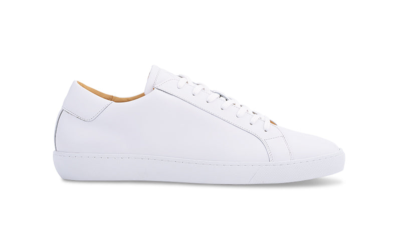 white leather dress sneaker for men