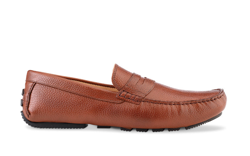 brown leather italian moccasin 