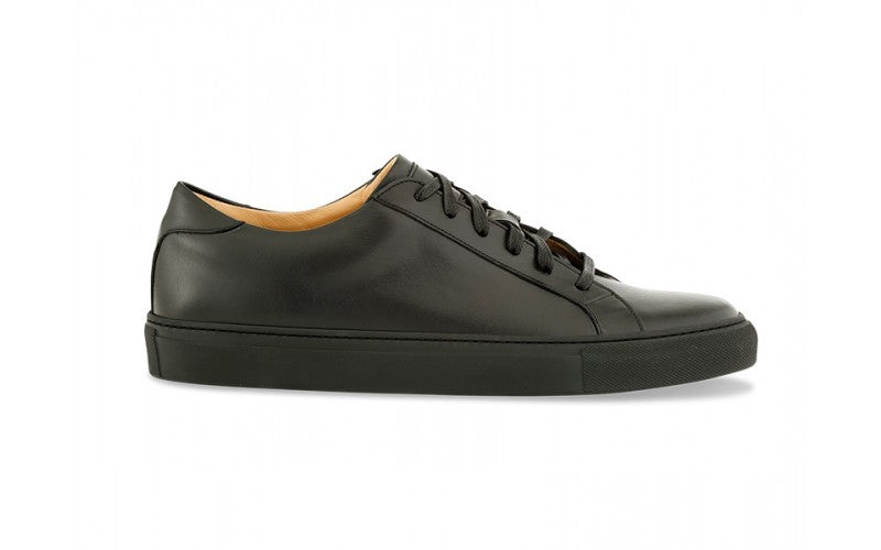 black leather handcrafted italian sneaker