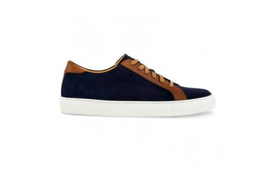 demo 5 Dress Sneakers In Blue Suede & Brown