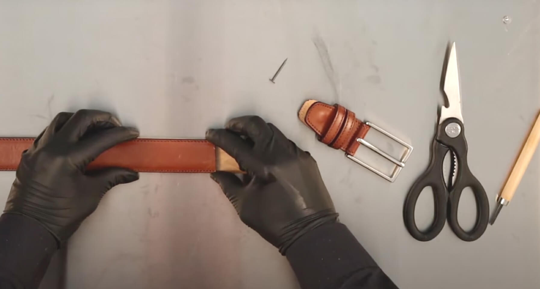 how to cut a leather belt step-by-step