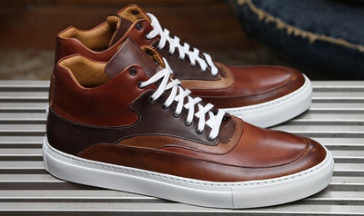 Luxury Leather Dress Sneakers For Men