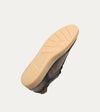 Beige bottom of sole of Men's dark brown Italian leather and suede lace-up sneaker