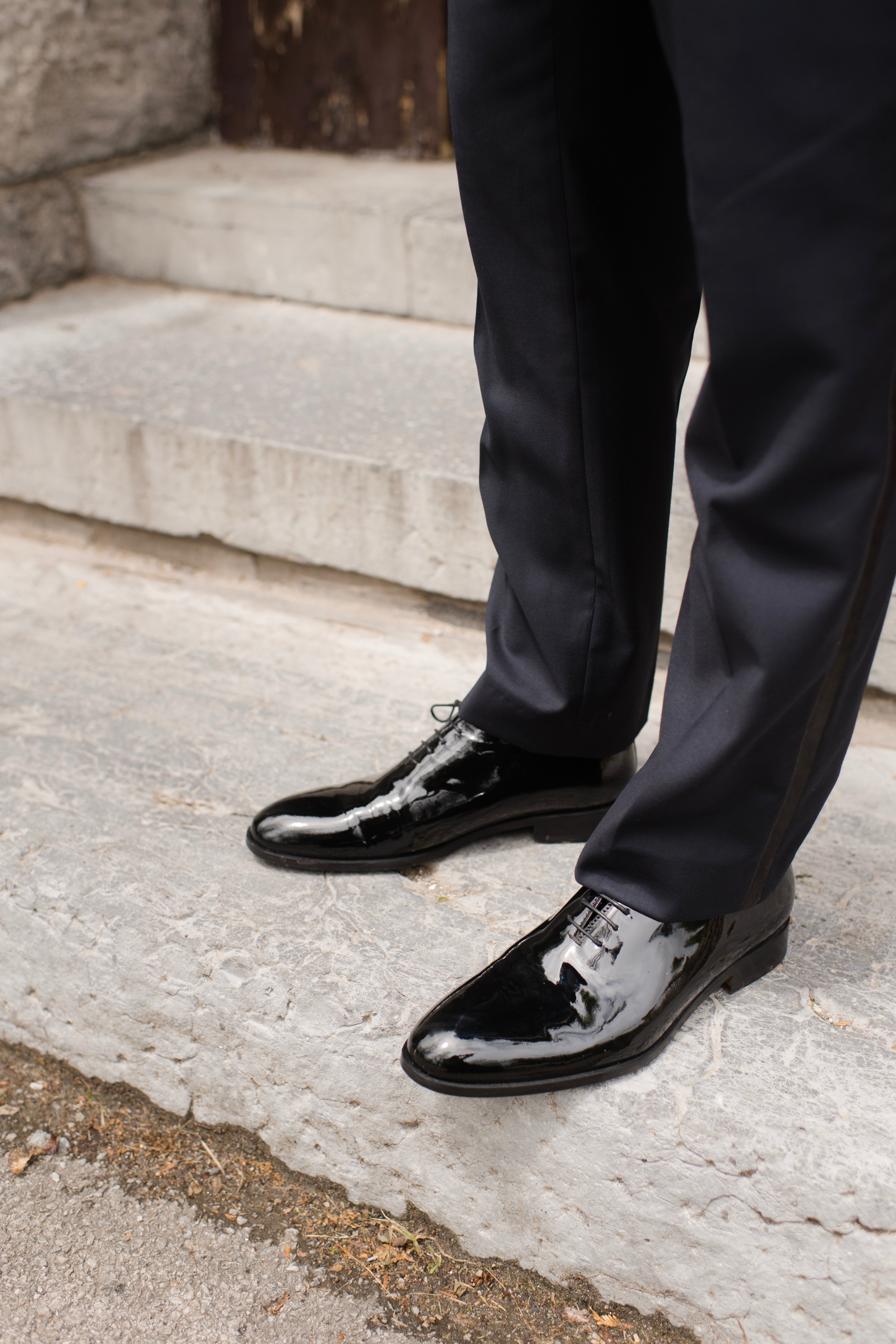 Dress Shoe Wholecut Oxford Plain Toe Black Patent D (Medium) / 9.5 Dress Shoe Wholecut Oxford Plain Toe Black Patent D (Medium) / 9.5