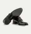 Men's black Italian leather double buckle monk strap dress shoe