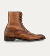 Men's dark brown Italian leather patina lace-up dress boot