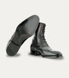 Men's dark grey Italian leather lace-up dress boot