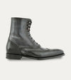 Men's dark grey Italian leather lace-up dress boot