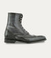 Men's dark grey Italian leather lace-up dress boot