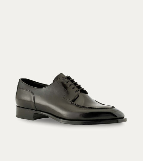Men's black Italian leather lace-up dress shoe