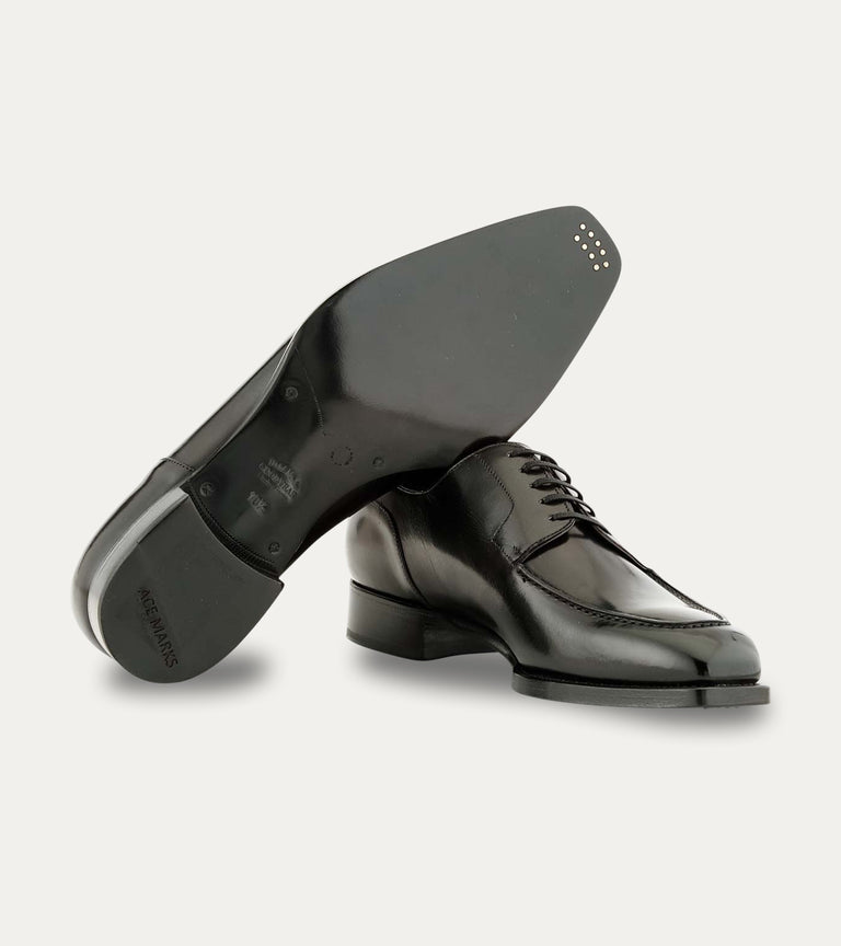 Men's black Italian leather lace-up dress shoe