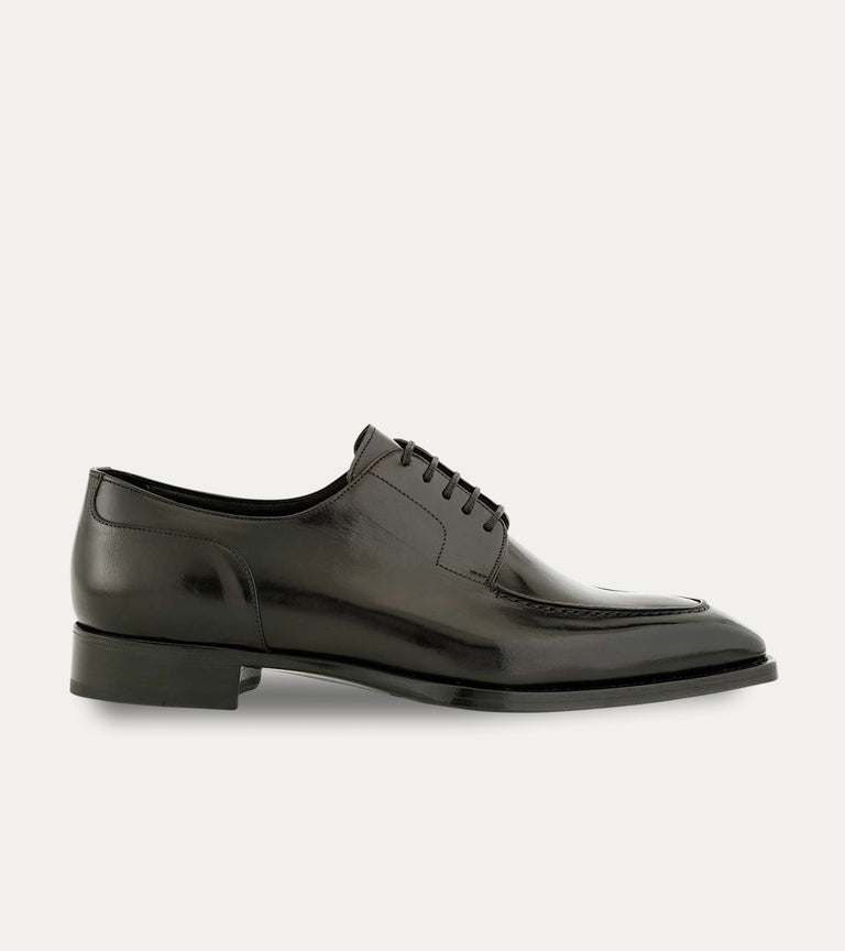 Men's black Italian leather lace-up dress shoe