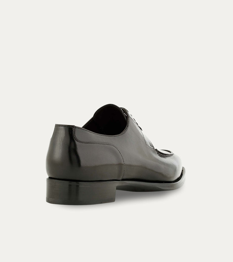 Men's black Italian leather lace-up dress shoe