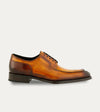 Men's light caramel brown patina Italian leather lace-up dress shoe