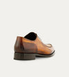 Men's light caramel brown patina Italian leather lace-up dress shoe