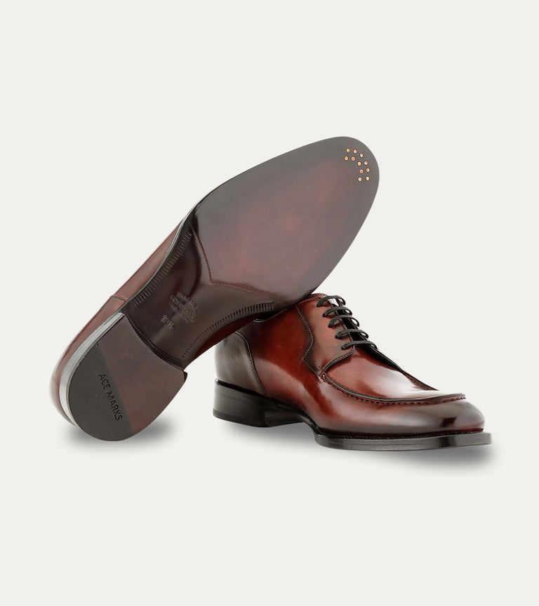 Men's brown Italian leather lace-up dress shoe