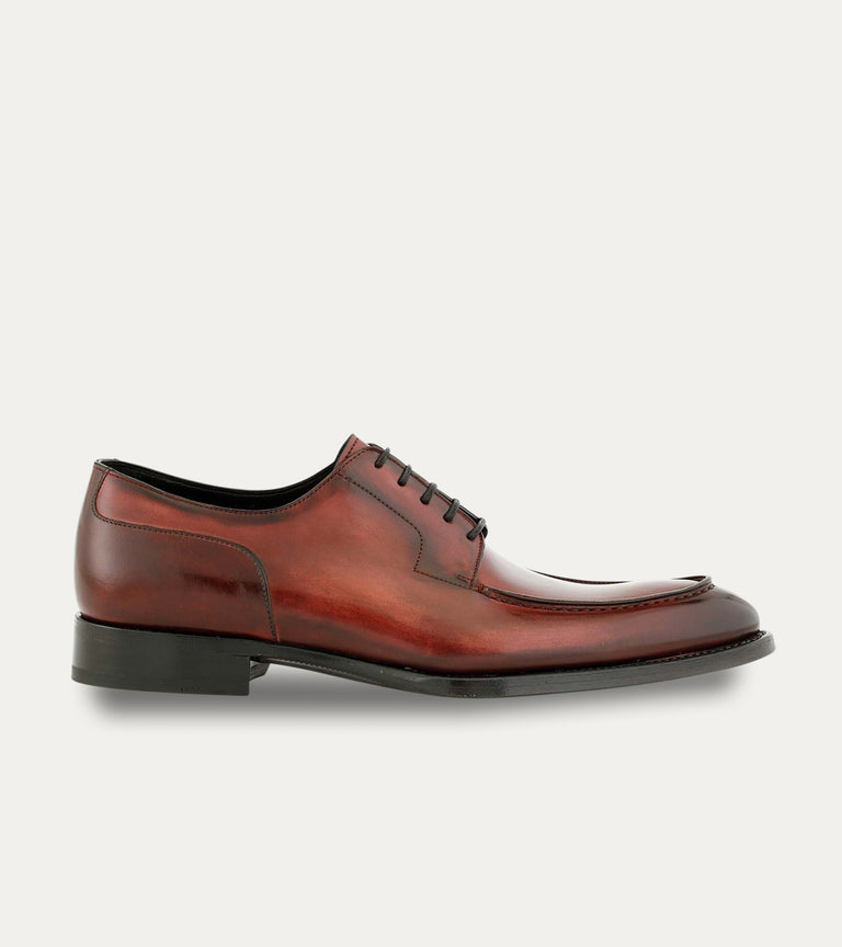 Men's brown Italian leather lace-up dress shoe