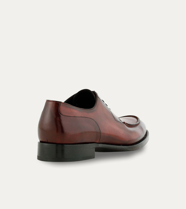 Men's brown Italian leather lace-up dress shoe