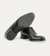 Men's black Italian leather lace-up wholecut oxford dress shoe