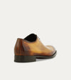Men's light brown Italian leather patina lace-up wholecut oxford dress shoe