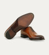 Men's brown Italian leather lace-up wholecut dress shoe