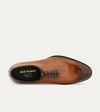 Men's brown Italian leather lace-up wholecut dress shoe