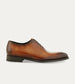 Men's brown Italian leather lace-up wholecut dress shoe