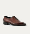 Men's medium brown Italian leather patina lace-up wholecut oxford dress shoe