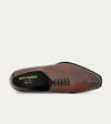 Men's medium brown Italian leather patina lace-up wholecut oxford dress shoe