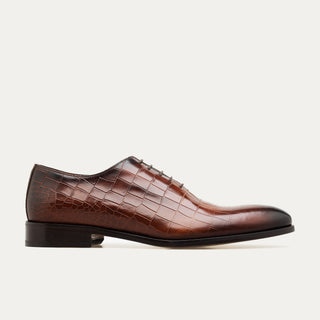 Wholecut Oxford Plain Toe Brandy Nicol Croc - Ace Marks