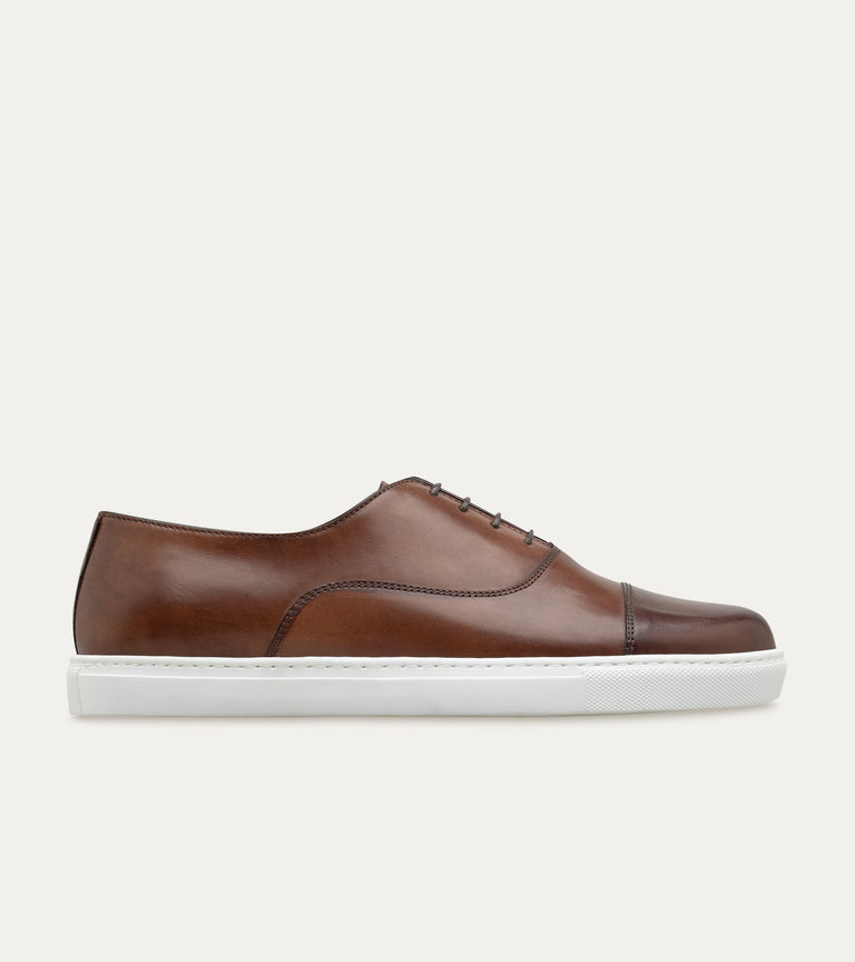 Cap Toe Oxford Sneaker In Brown Antique