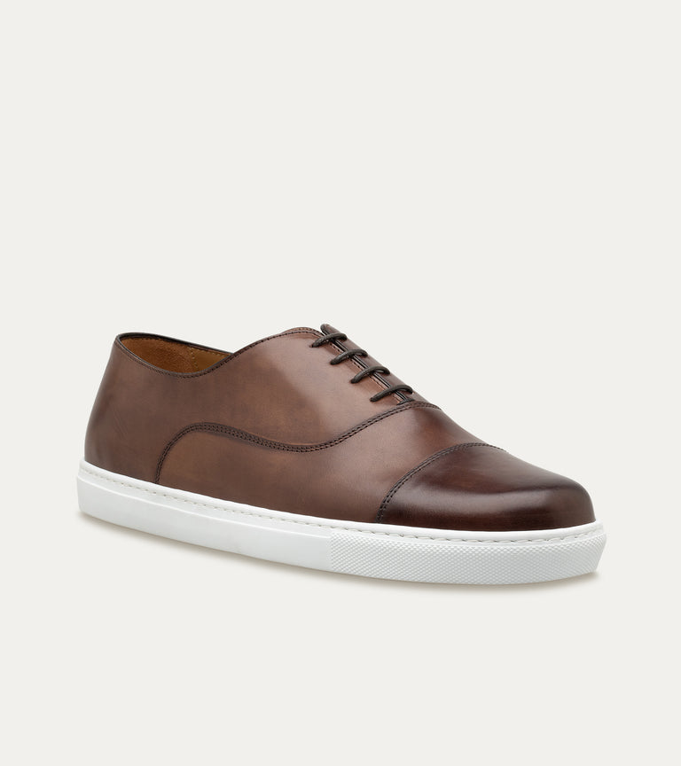 Cap Toe Oxford Sneaker In Brown Antique