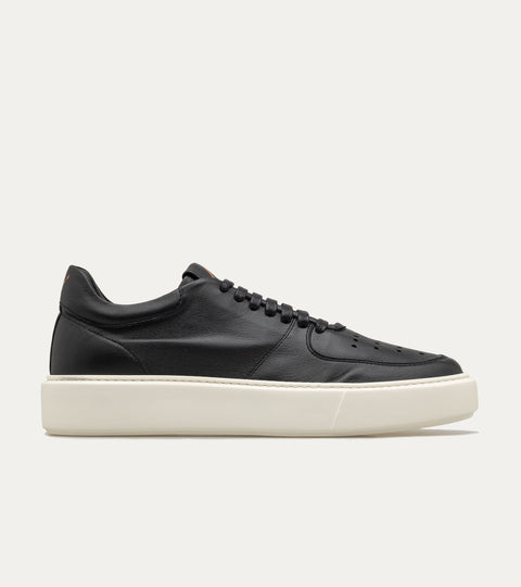 Lightweight Travel Sneaker in Black Leather