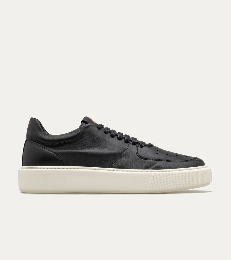 Lightweight Travel Sneaker in Black Leather