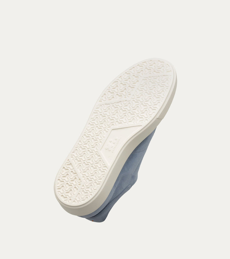 Lightweight Travel Sneaker in Light Blue Suede