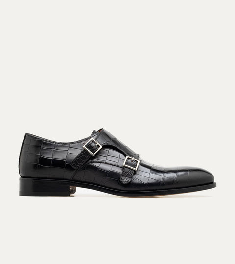 Monkstrap Black Croc - Ace Marks