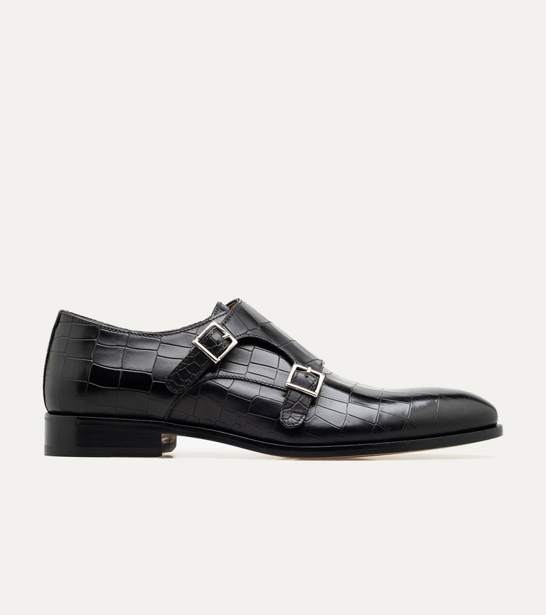 Monkstrap Black Croc - Ace Marks