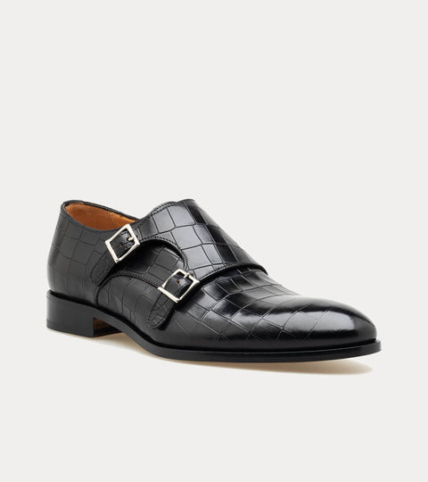 Monkstrap Black Croc - Ace Marks