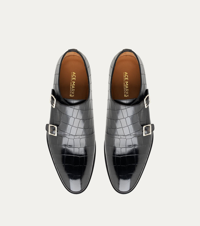 Monkstrap Black Croc - Ace Marks