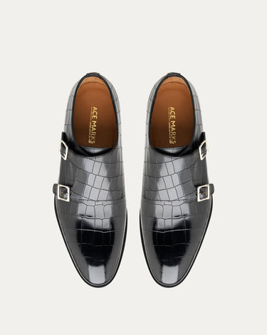 Monkstrap Black Croc - Ace Marks